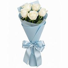 Букет 5 Белых роз Проуд в Пахомово