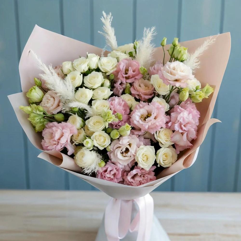 Букет цветов из: Альстромерии и Розы в Пахомово