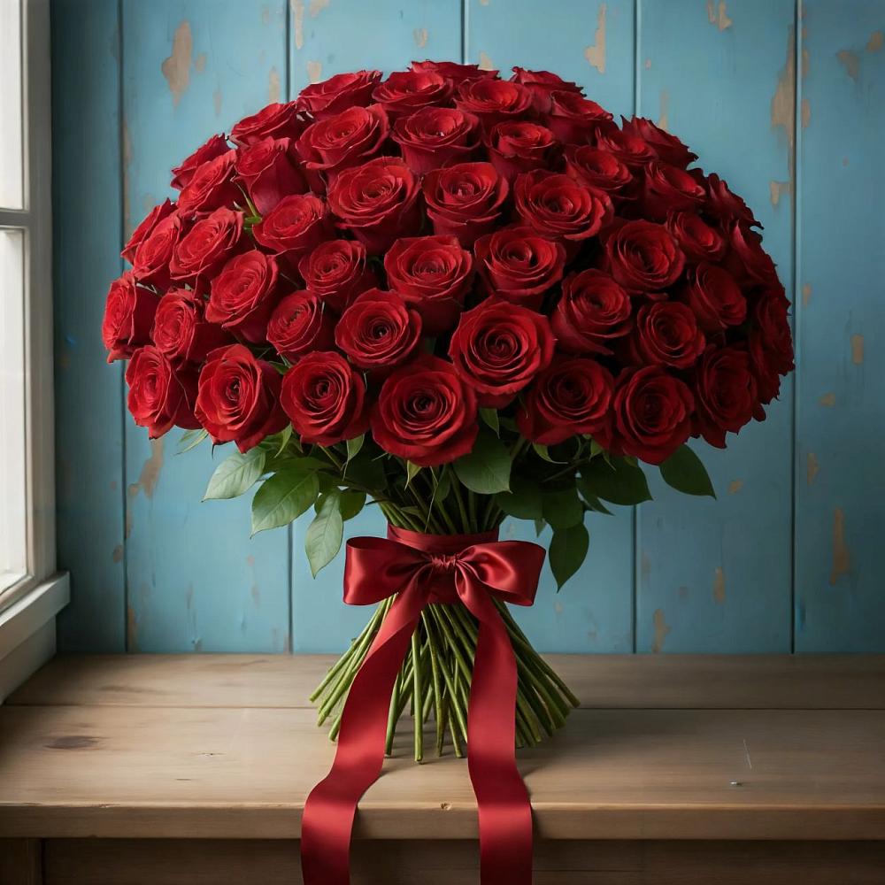 Букет Красные розы Блэк Меджик в Пахомово