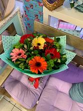 Букет цветов из:  Герберы, Хризантемы и Альстромерии #REPLACE_PRED# Пахомово