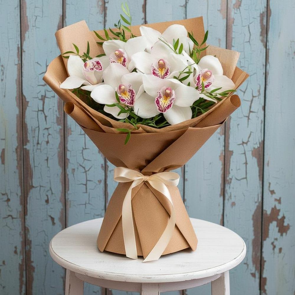 Букет цветов из: Орхидеи и Розы в Пахомово