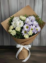 Букет цветов из:  Хризантемы и Розы в Пахомово