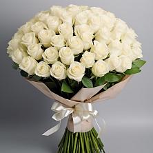 Букет 101 беля роза Белоснежка в Пахомово