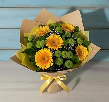 Букет цветов из:  Герберы и Хризантемы в Пахомово