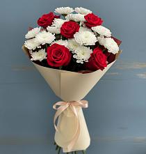 Букет цветов из:  Розы и Хризантемы в Пахомово