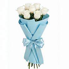 Букет 7 белых роз Проуд в Пахомово