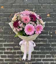 Букет цветов из:  Герберы и Хризантемы в Пахомово