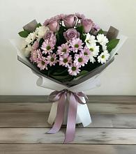 Букет цветов из:  Хризантемы и Розы в Пахомово